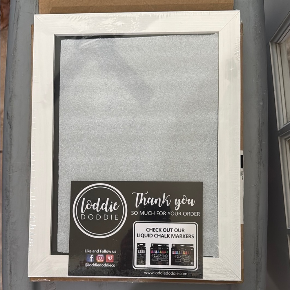White Framed Magnetic Chalkboard